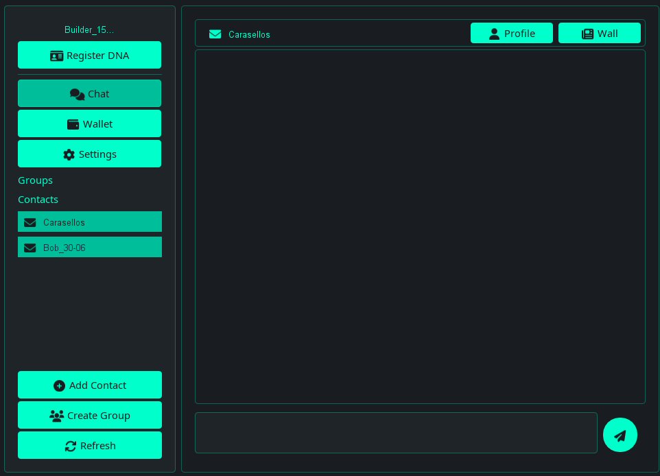 DNA-Messenger UI Screenshot